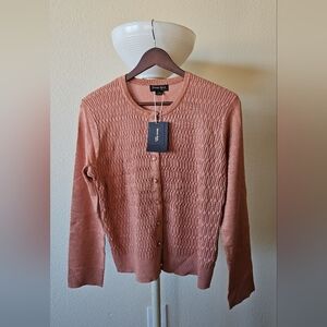 Tenney Rose Cropped 3/4 length Sleeve Sweater